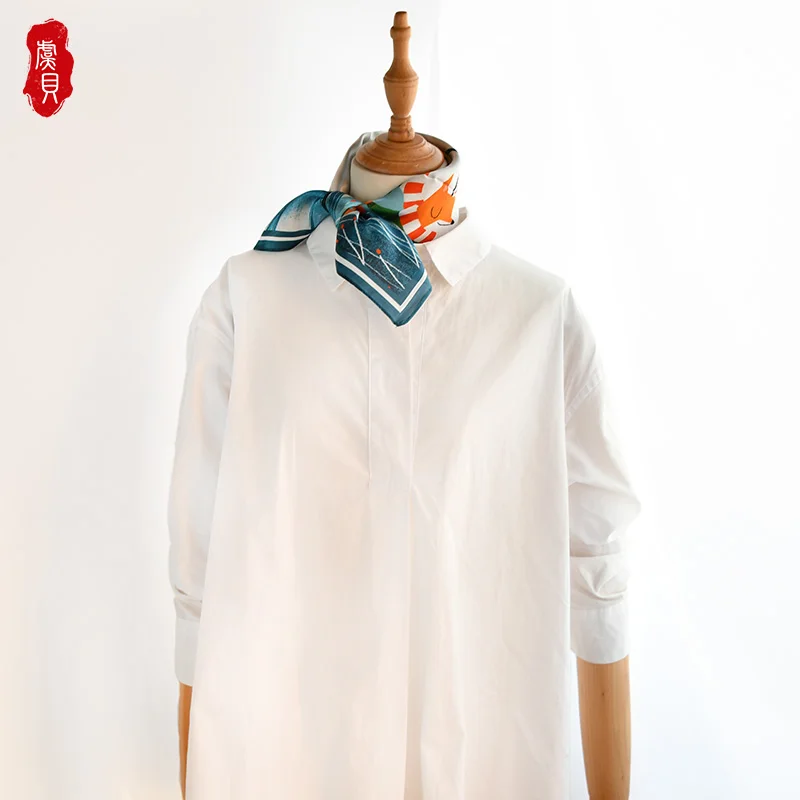 Шарф женский из натурального шелка 50 см