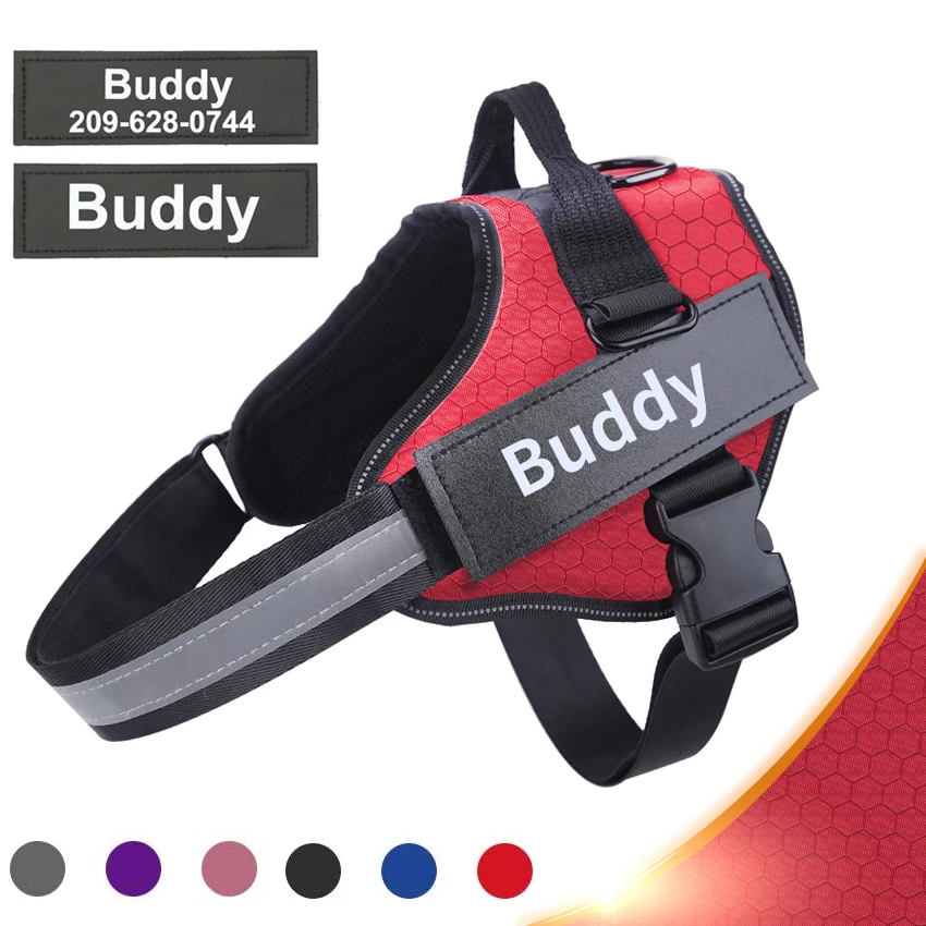 

Harness Personalized Dog NO PULL Reflective Adjustable ID Custom Dog Harness Vest for Small Large Dogs Outdoor Pet Accessories