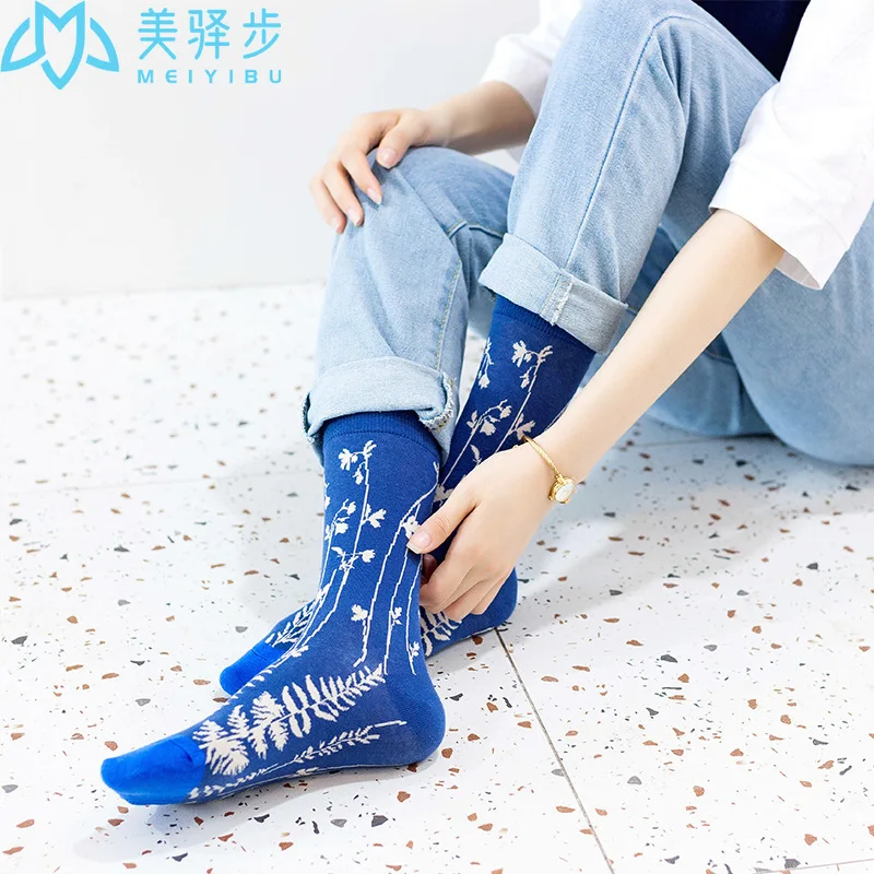 5 pairs per set Couple's Fashion Socks Harajuku Mid-Tube Stockings Men's Fashion Socks
