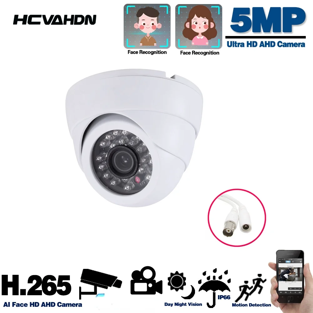 

5MP AHD Analog Dome Security Camera Outside Waterproof Face Detection CCTV Video Surveillance Camera BNC 1080P Monitoring Cam