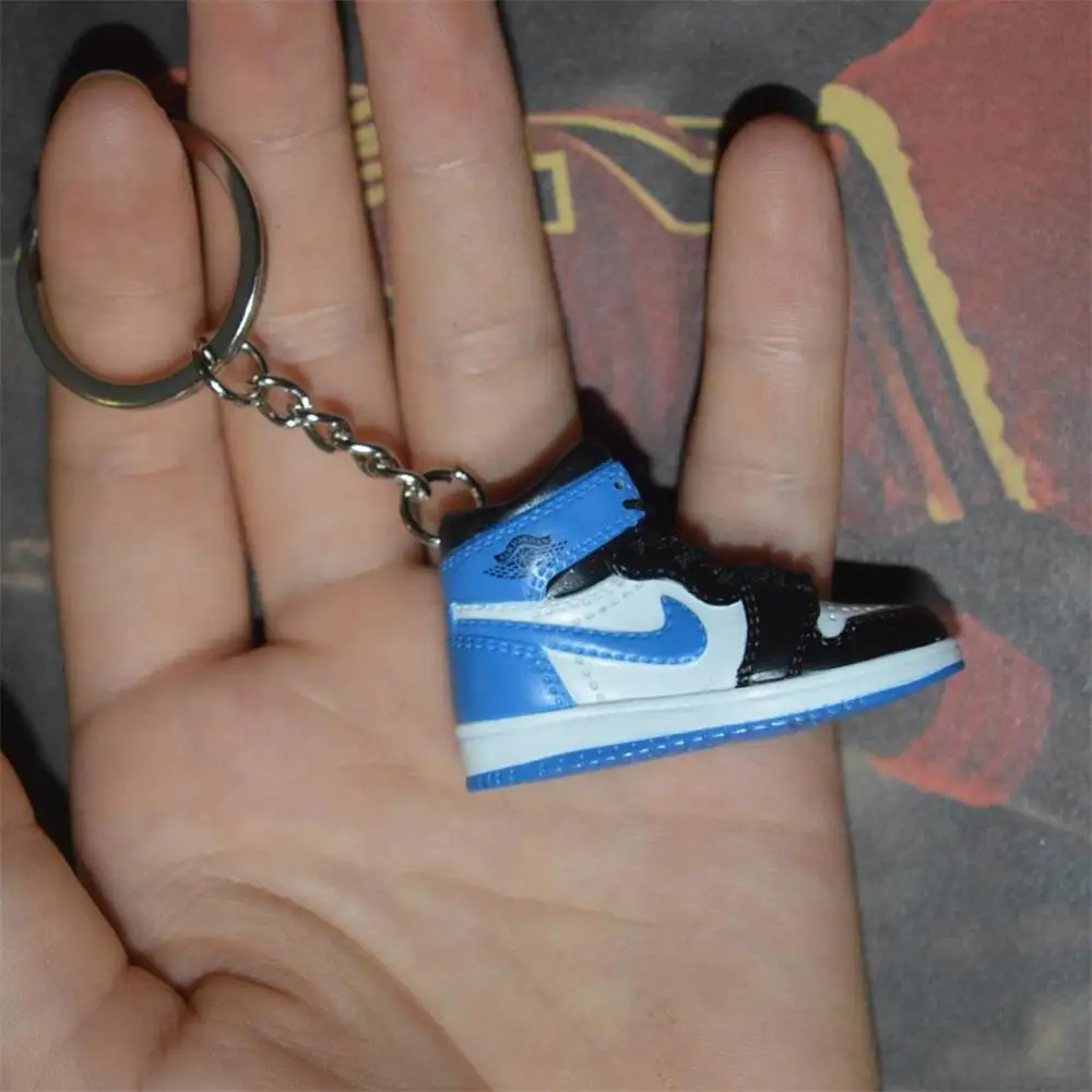 one shoe keychain Дропшиппинг aj1 offwhite Chicago Unc брелок в виде кроссовка Air Jordan 1 3D мини-кроссовки, закрытая спортивная обувь брелок в виде кроссовка s - Цвет: one shoe keychain