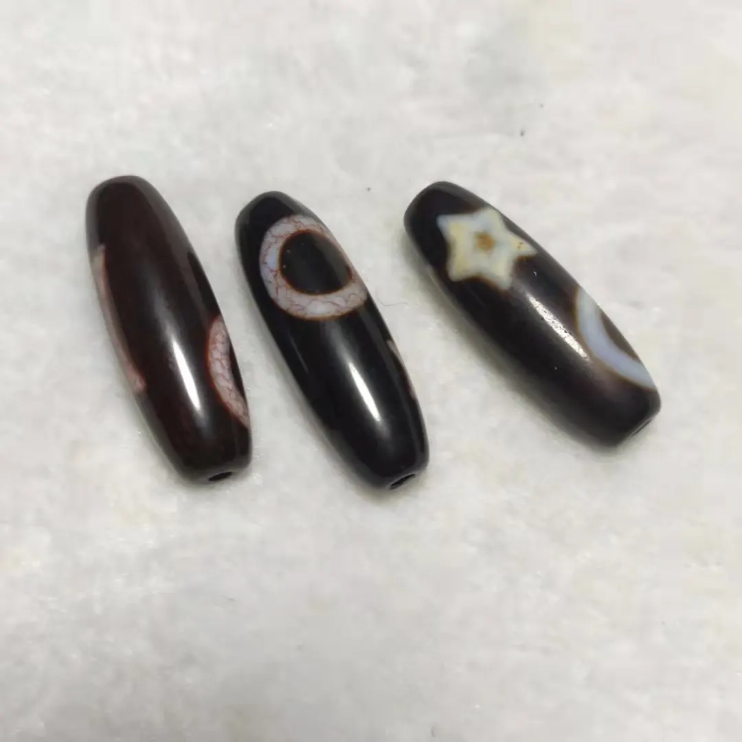 

1 шт./Лот AAA класс натуральный агат Солнце Луна и звезда узор амулет тибетские Dzi бусины для изготовления браслетов и ожерелий