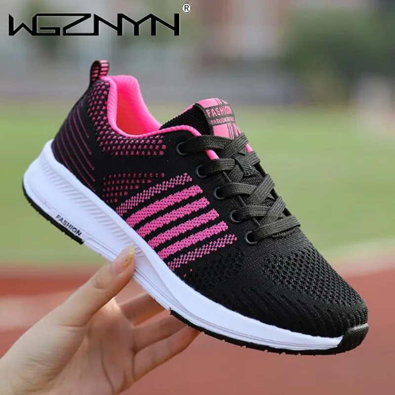 

Брендовые женские кроссовки, дышащая сетчатая спортивная обувь, женская Нескользящая спортивная обувь на шнуровке, женские теннисные женс...