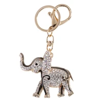 glitter crystal animal exquisite cute elephant keychain car bag pendant ornament alloy keyring trinket couples girl jewelry gift