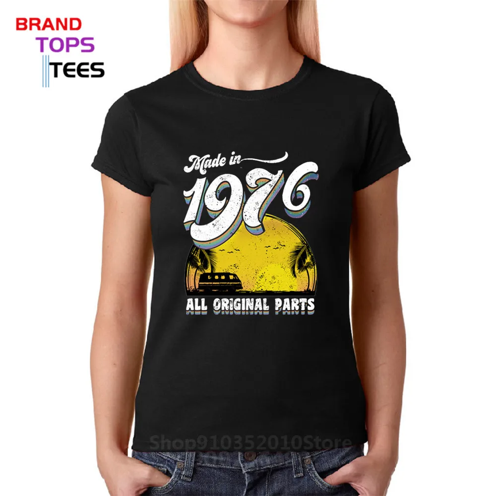 Camiseta Винтаж сделано в 1976 все оригинальные запчасти футболка для женщин на день