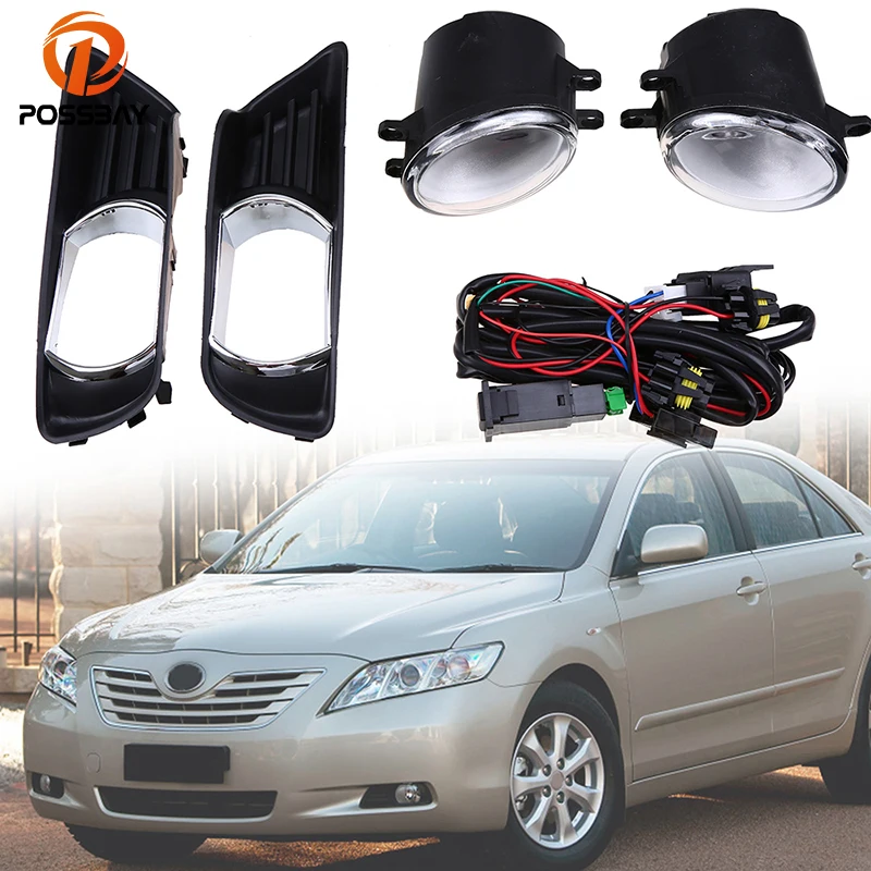 Автомобильный черный комплект противотумансветильник фар POSSBAY решетки и