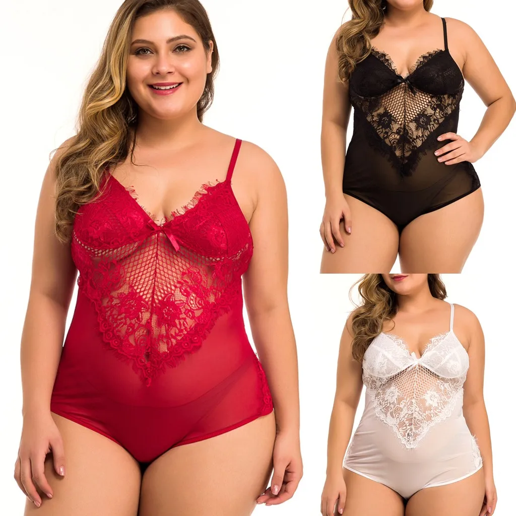 Новое модное цельное женское сексуальное боди размера плюс XXXXL Сетчатое