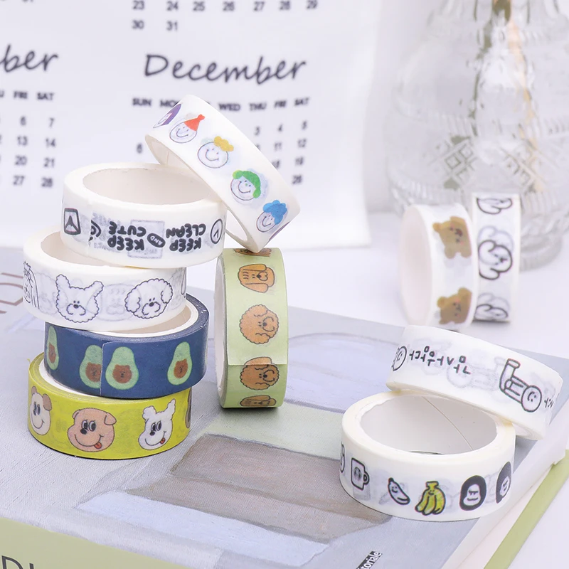 Мультяшный цветной скотч Васи Kawaii авокадо девушка Скрапбукинг Diy деко японские