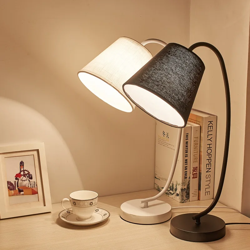 

Modern Originality Desk Lamp Dormitory Desk Led Eyeshield Study Bedroom Bedside Lamp Personality Concise Wrought Iron Desk Lamp