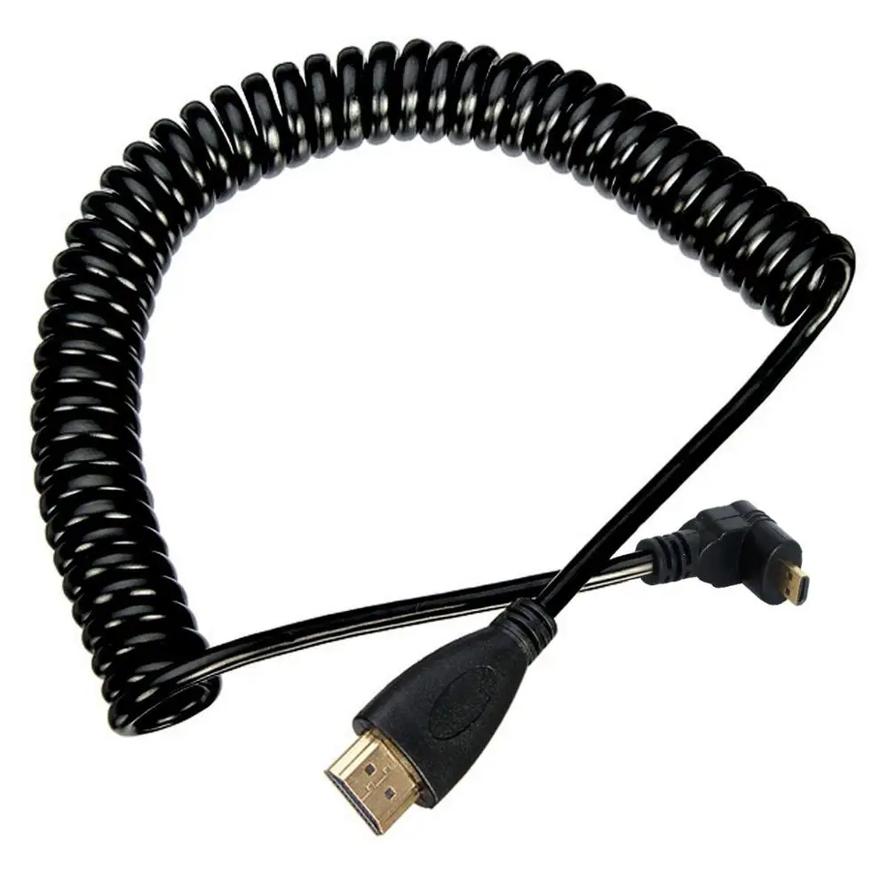 

90 Degree UP Down angle stretch Micro HDMI to HDMI Male HDTV Cable 7ft for Phone & Tablet & Camera