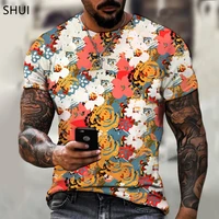 new mens oil painting style hip hop painted 3d harajuku street dress printed short sleeved hip hop summer fashion top