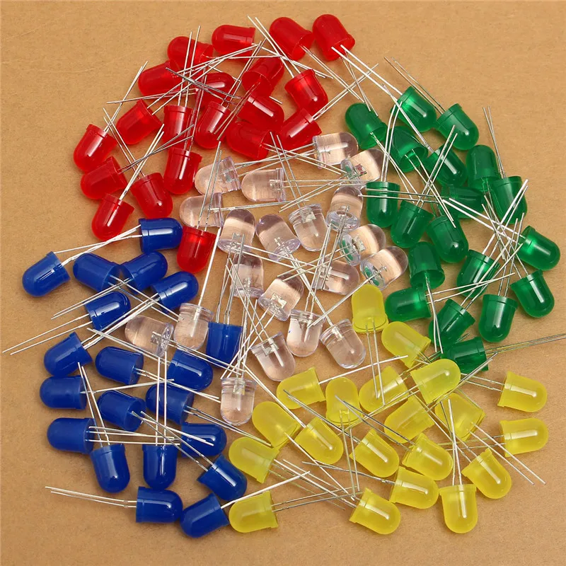 100 шт./лот 10 мм 20 мА светодиодный Диод набор для самостоятельной сборки синий