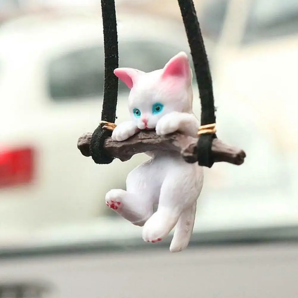 

Car Ornament Creative Cat Rearview Mirror Pendant Car Interior Hanging Decoration Car Decoration Ornament Simple Car P3J1
