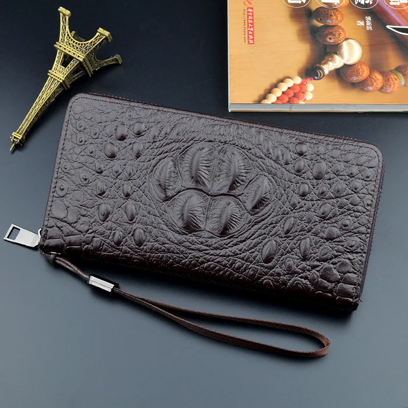 2020 new crocodile pattern wallet men long zipper wallet clutch business large capacity wallet mobile phone bag