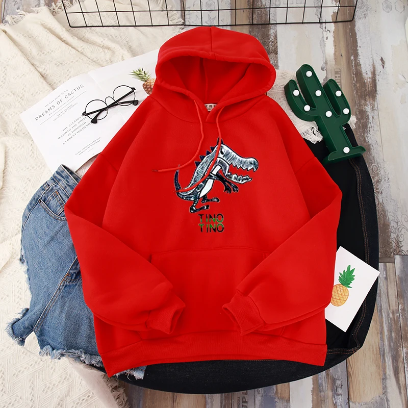 Женская толстовка с капюшоном Shellsuning розовая длинными рукавами и рисунком