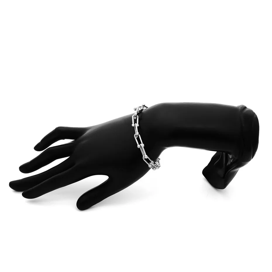 Silver Bracelet Винтажное панк ожерелье-чокер с замком и цепочкой NE+ BA, готический витой массивный браслет-цепочка для женщин, Модный Ювелирный Комплект - Окраска металла: Silver Bracelet