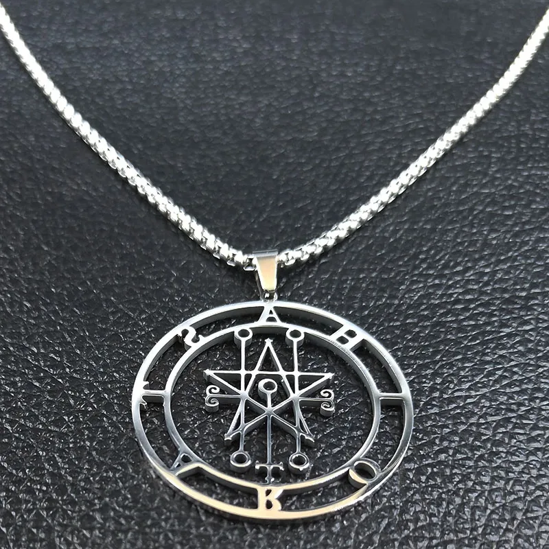 Astaroth sigili Goetia, ожерелье из нержавеющей стали, Соломон, демон, печать, сатана, нашивка, булавка, ювелирное изделие, колье для женщин