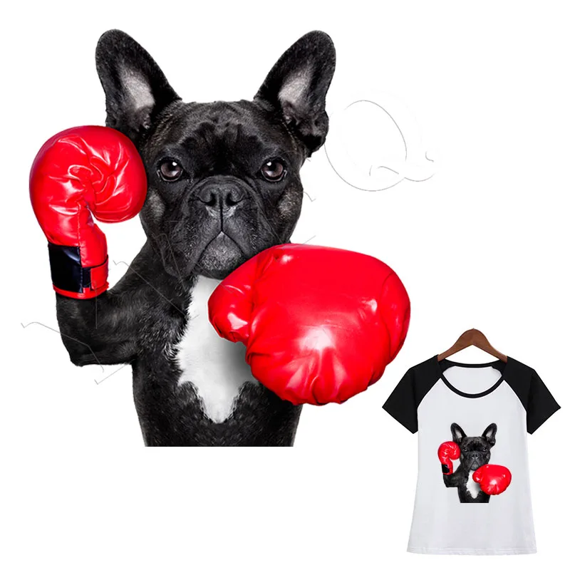 Наклейки на заказ Переводные железные собаки с боксерскими перчатками одежда