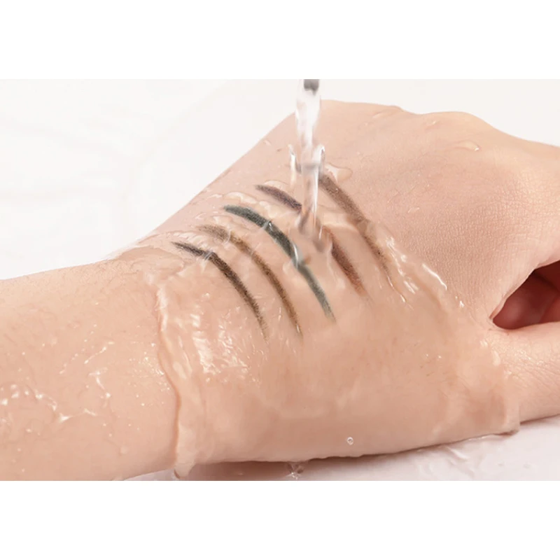 Глэм Голд Двусторонний карандаш для бровей с кистью, очень тонкий, долговременный, натуральный, водостойкий, легко наносится, косметика.