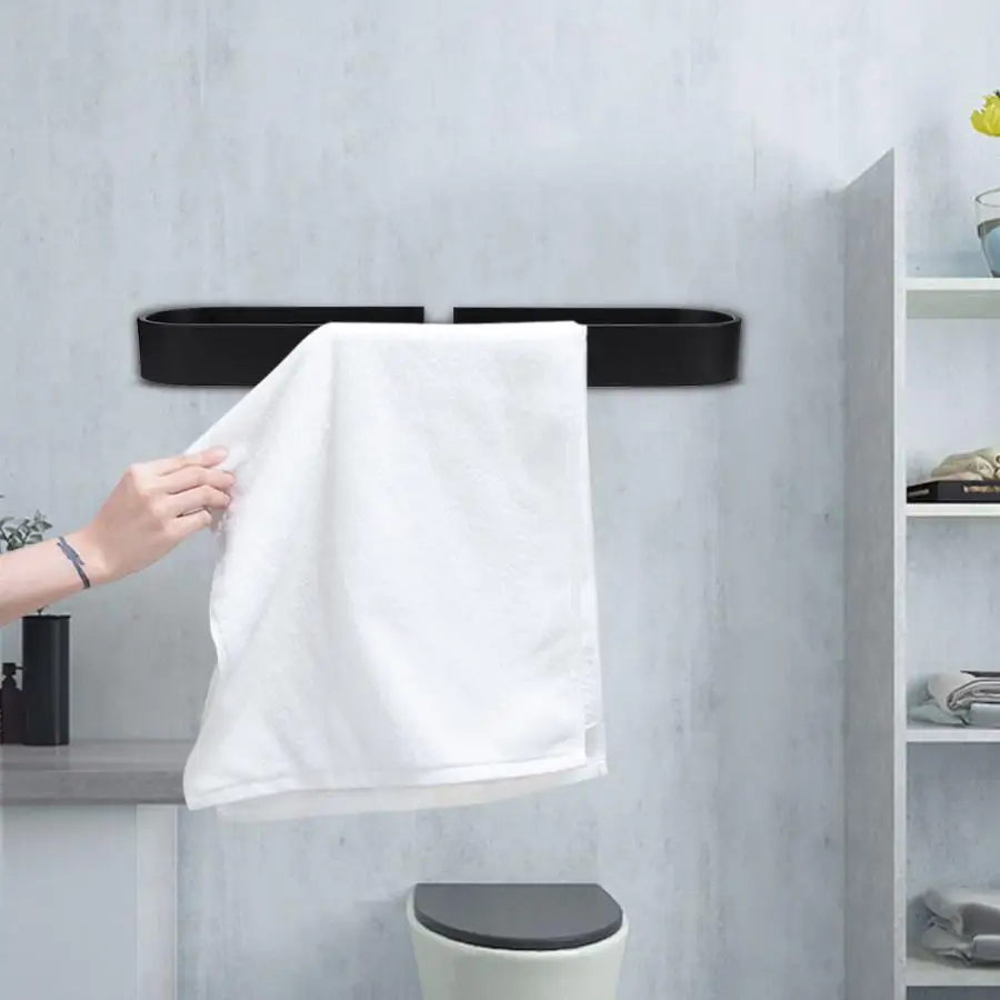 Настенный держатель для полотенец черная Полка аксессуары ванной