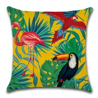 tropical plants decorative pillowcases flamingo cotton linen throw pillow case flowers pillow cover kussensloop almohada