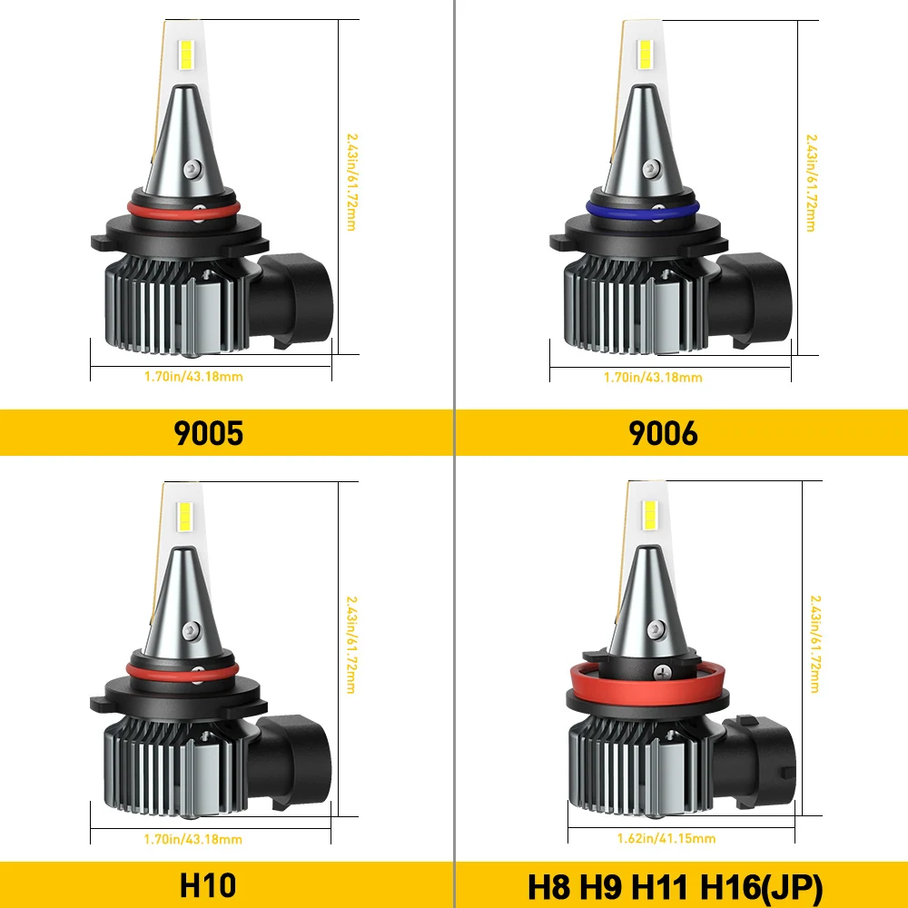 AUXITO 2Pcs H8 H11 LED Canbus 9006 HB4 9005 HB3 H10 H16 5202 LED Fog Lights Bulb PSX24W H27 881 880 LED DRL CSP Car Fog Lamp 12V images - 6