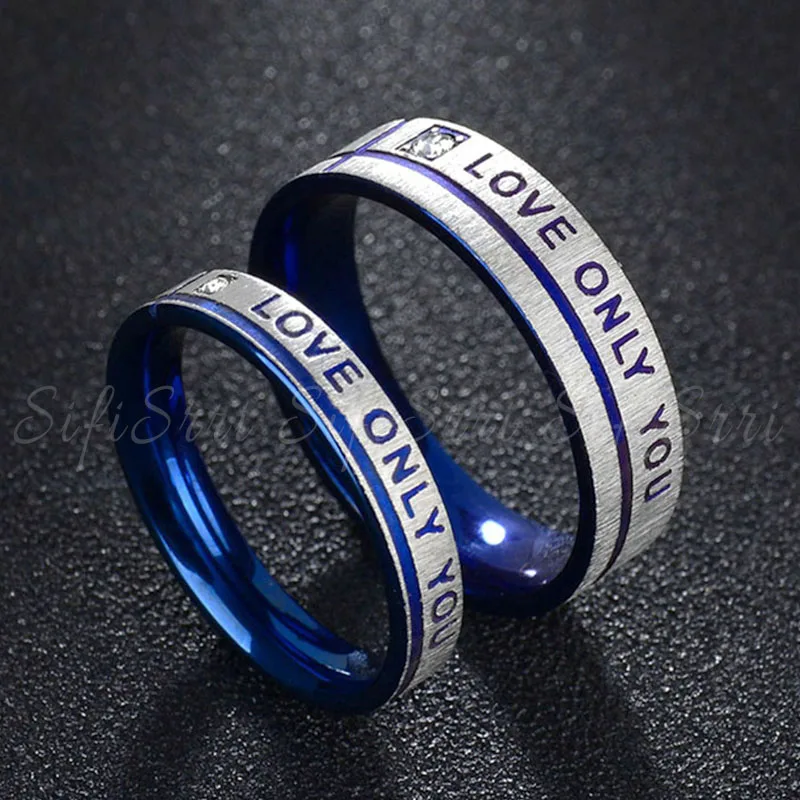 Кольца из нержавеющей стали с фианитом для влюбленных пар|Обручальные кольца| |
