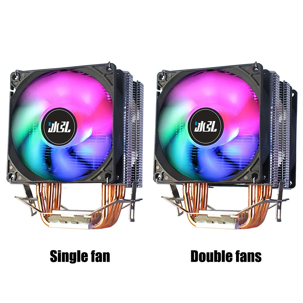 

BINGHONG CPU Cooler 4 Copper Heat Pipe Cooling Towers Heat Sink LED Light 3PIN CPU Radiator Fan for AMD INTEL LGA775 115X 1366