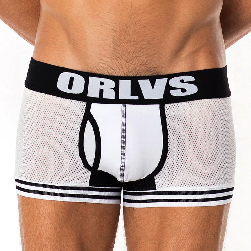 Мужские боксеры короткие сетчатые дышащие с мешочком для пениса мужское нижнее