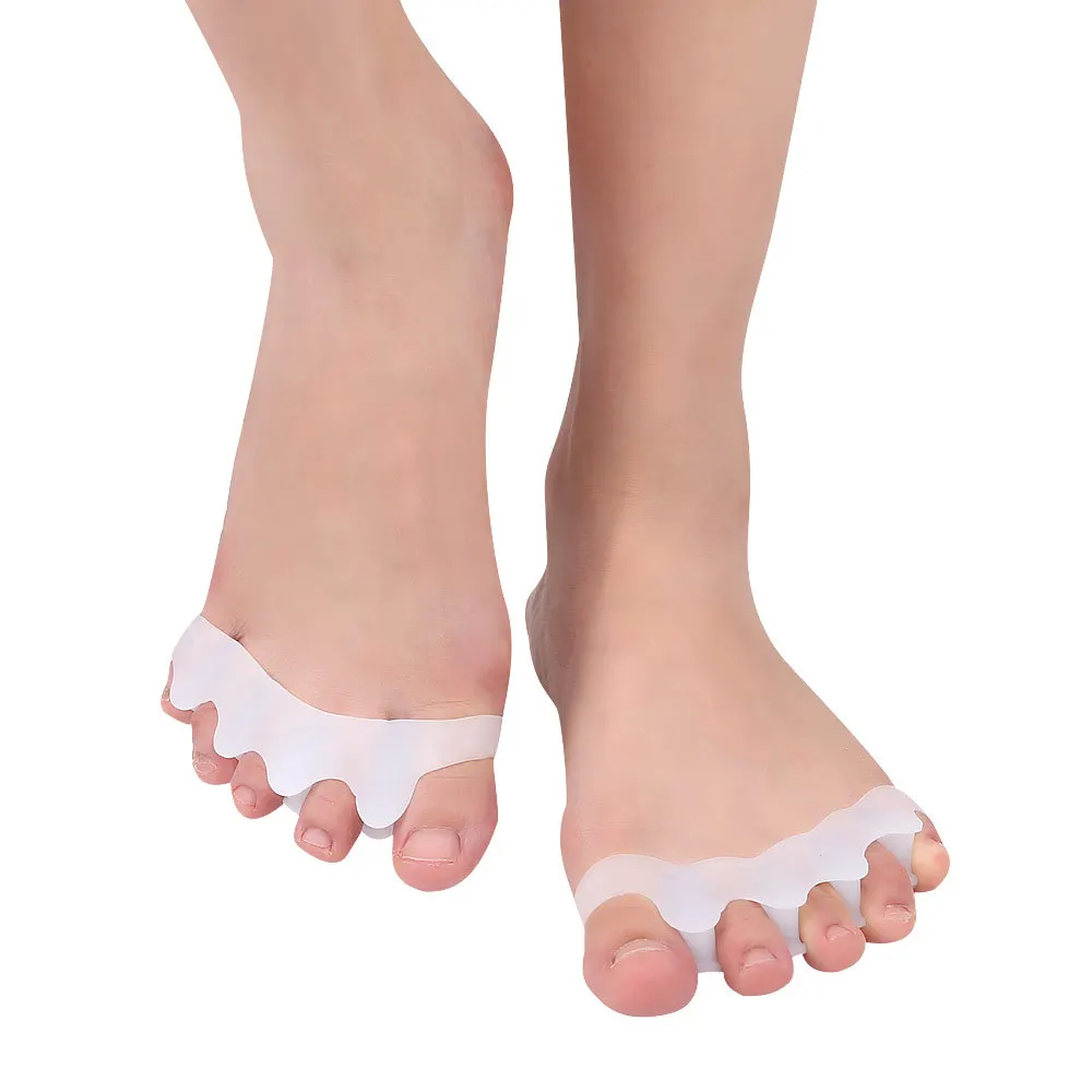 

2pieces=1pair Bunion Protector Hallux Valgus Orthosis Silicone Five Toes Separation Overlapping Straighten Correctors Foot Care
