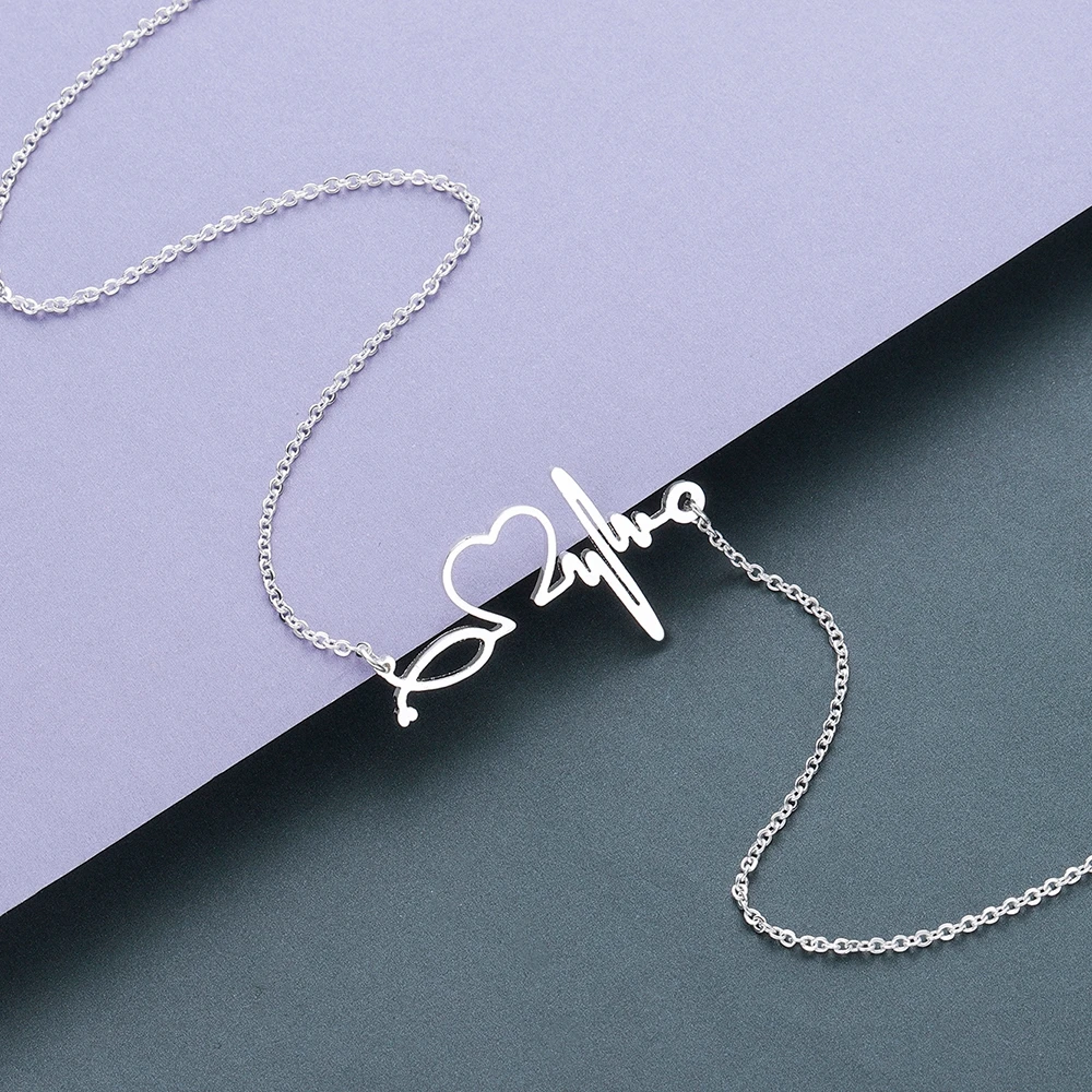 Чандлер нержавеющая сталь стетоскоп сердцебиение ожерелье для женщин Любовь