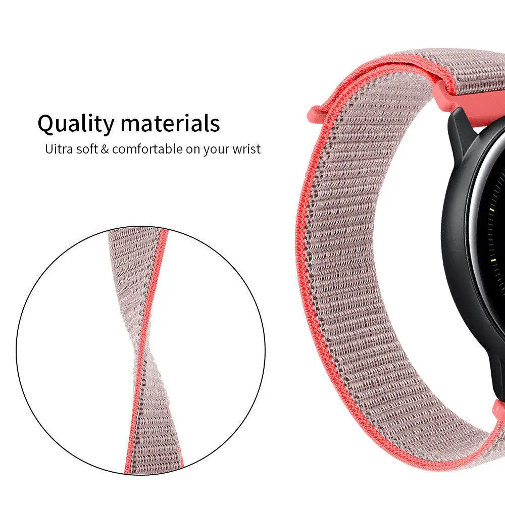 Красочные спортивные часы с нейлоновым ремешком для Galaxy watch active smart watch ремешок для samsung Galaxy 42 мм ремешок для замены часов 20 мм