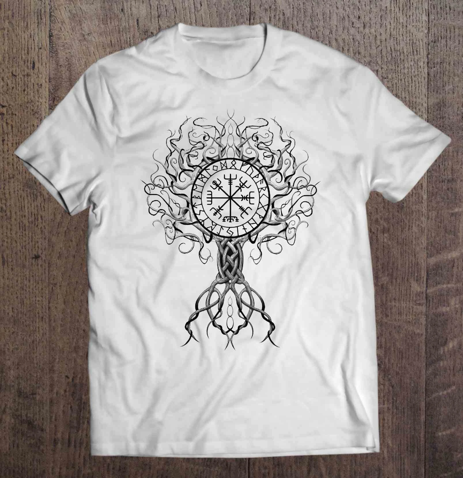 Мужская футболка Yggdrasil Древо жизни с Vegvisir женская футболка| |