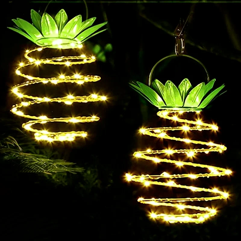 

Pineapple Solar Lights Garden Path Hanging Fairy String Lights Lantern Lamp Outdoor Waterproof Decoration Home Garden Warm White