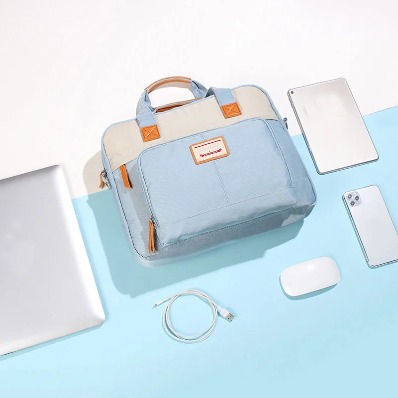 Larger Capacity Shoulder Briefcase Women Tablet Bag A4 Document Books  Storage Pouch Waterproof Office Travel Sundries Organizer