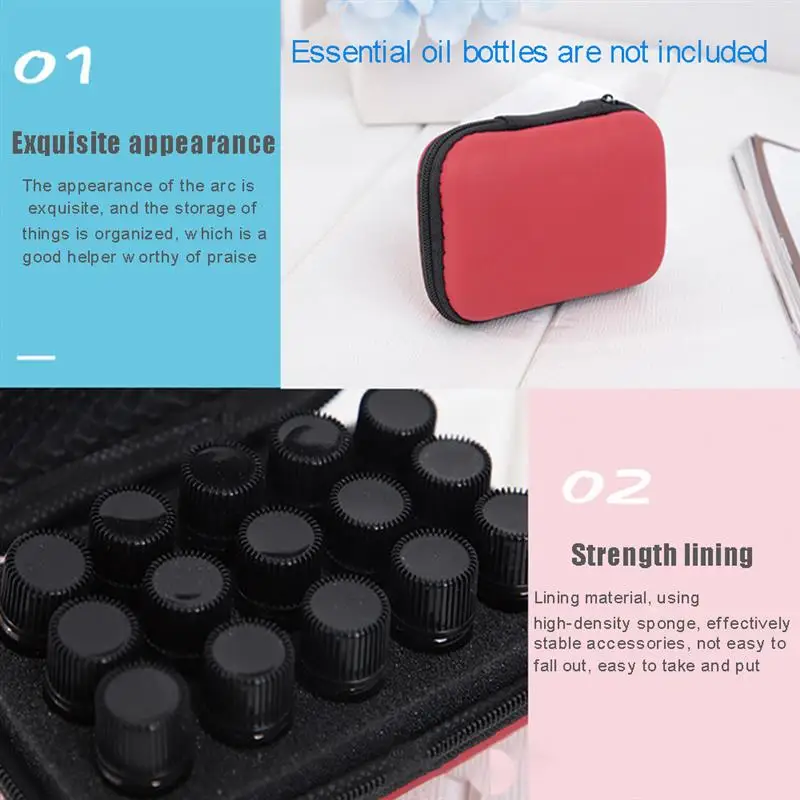 

15 Slots Essential Oils Carrying Case For 1ML 2ML 3ML Bottles Essential Oils Storage Bag Organizer For Travel
