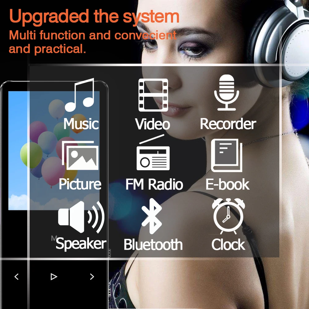 REDANT MP3 плеер Bluetooth hifi без потерь миниатюрный проигрыватель с fm радио наушники