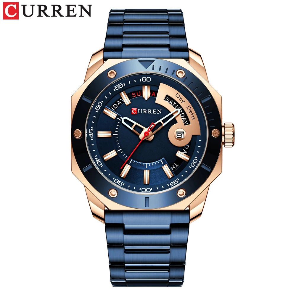 

CURREN Men Watches Top Brand Luxury Quartz Gold Watch Men Casual Stainless steel Waterproof Sport Wrist Watch Relogio Masculino