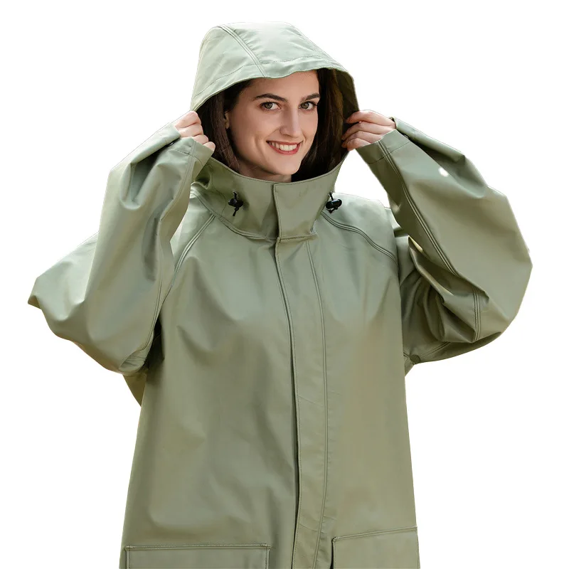 Raincoat Long Thickened with Big Brim Windproof Explosion-Proof Rain Fashion Trench Coat | Дом и сад