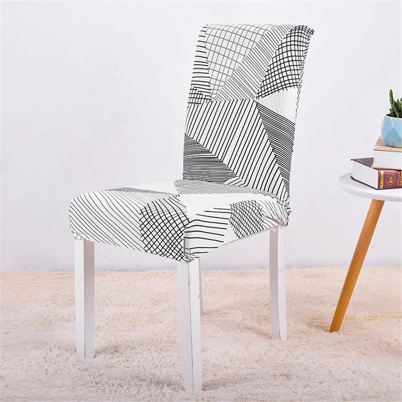 Elastic Chair Covers Floral Spandex Dining Stretch Removable Anti-dirty Slipcover for Living Office Banquet Minimalist Decor  Дом и