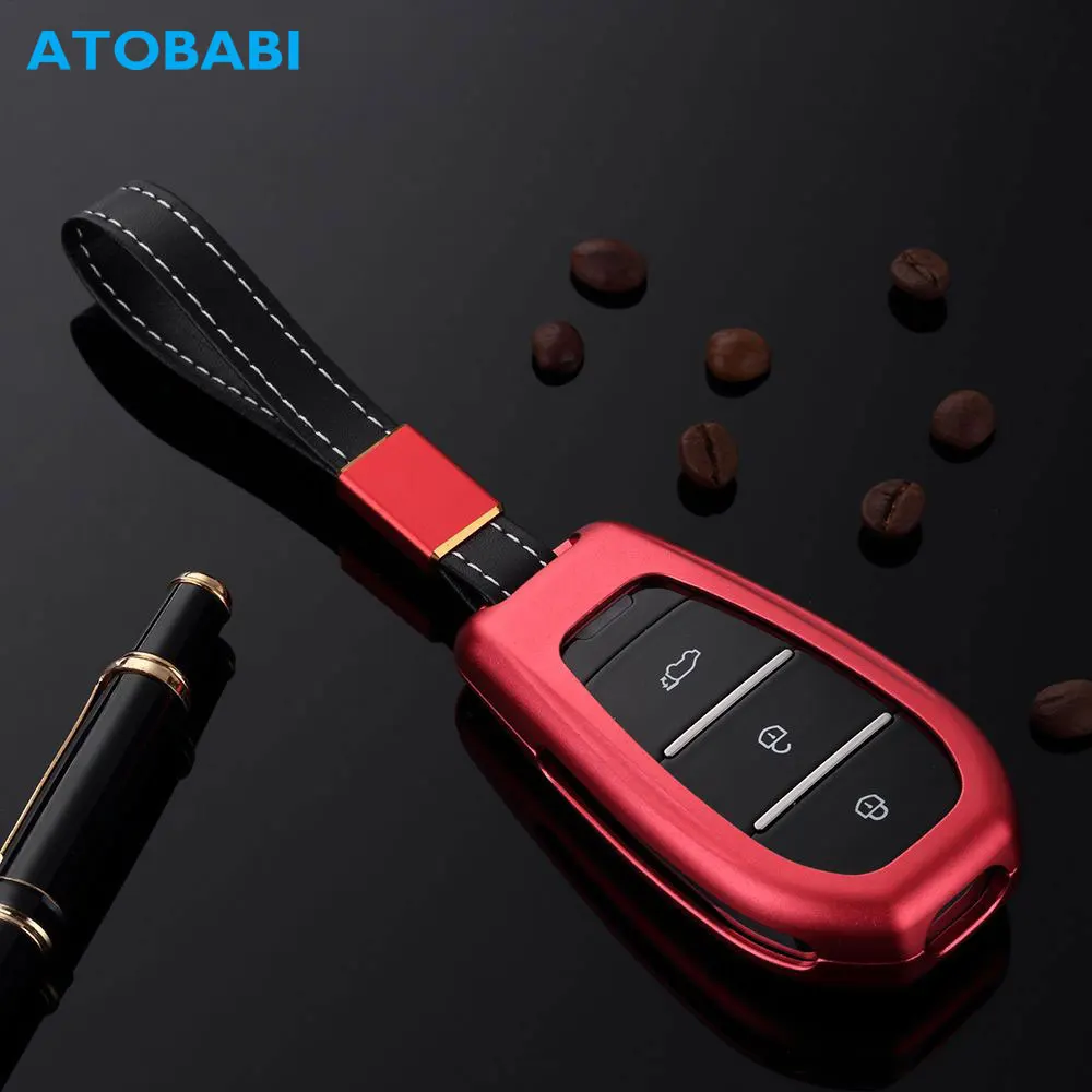 

Aluminum Alloy Car Key Case For Zotye T600 T500 2018 Smart Remote Control Fob Shell Cover Keychain Protector Bag Auto Accessory