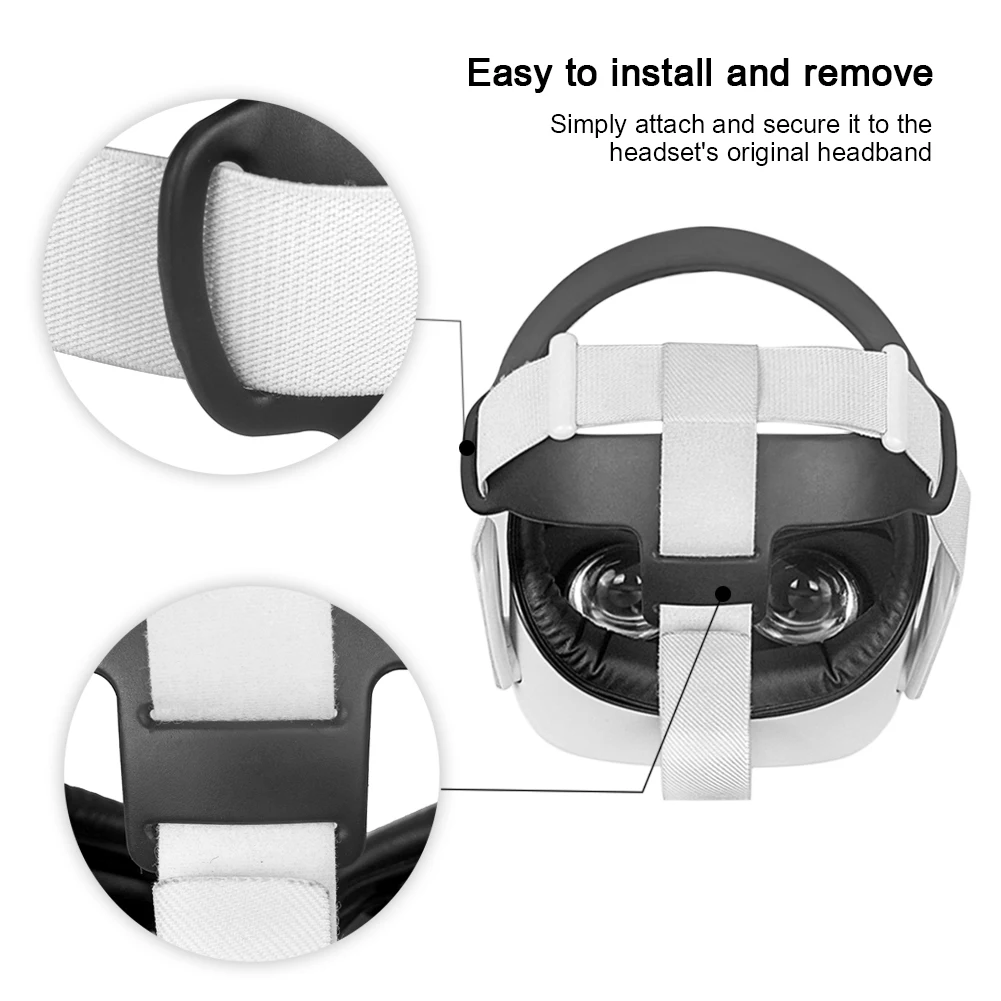 

For Oculus Quest 2 TPU VR Headset Head Cushion Pad Pressure-Relieving Fixed Frame Professional Headband Strap Accessories