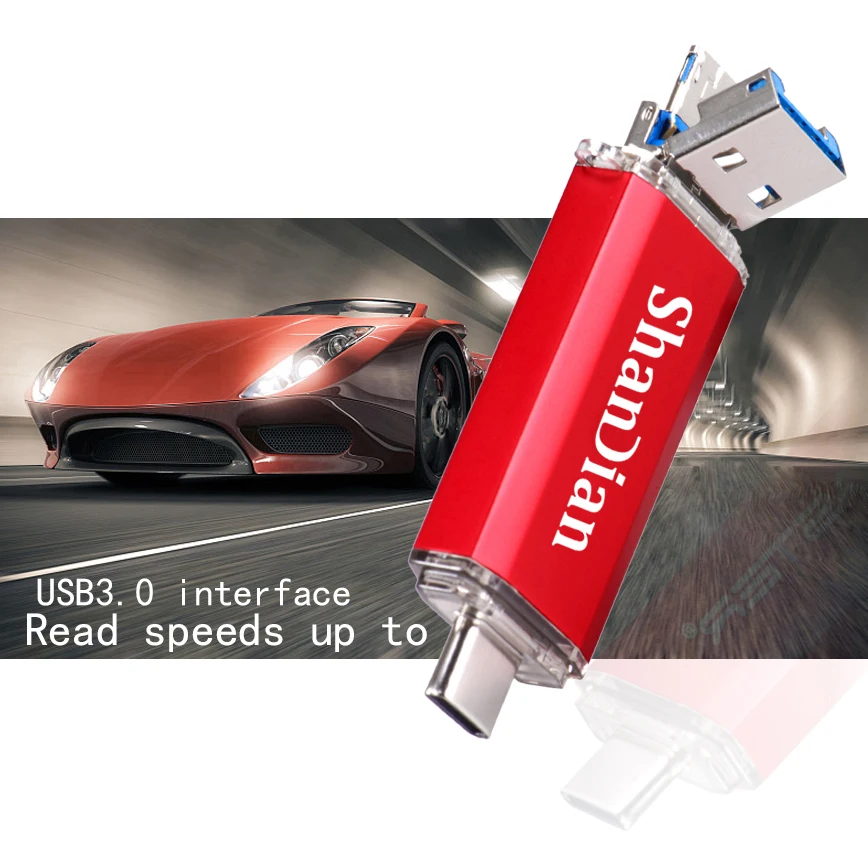 USB флеш накопитель SHANDIAN OTG 3 в 1 128 Type C и Micro гб 64 32 16 8 4 гб|USB флэш-накопители| |