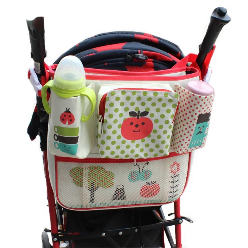 

Crib/Stroller Organizer Bag for Baby Carriage/Prams Cartoon Oxford Baby Stroller Mother Bag Accessories 33*34 Cm 5 Colors