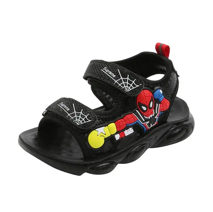 Сандалии Детские с мягкой подошвой босоножки Человек-паук летняя пляжная обувь