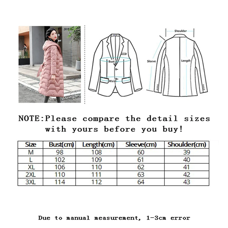 

Vangull Women Long Slim Hooded Down Jacket Winter Warm Casual Elegant Office lady's Parka 2020 New England Thicken Basic Coat