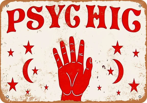

New Vintage Retro Metal Tin Sign Psychic Hands Home Bar Club Kitchen Restaurant Wall Art Decor Plaque Signs 12X8Inch