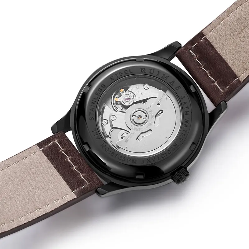 Мужские автоматические механические часы Ruimas роскошные топового бренда в стиле