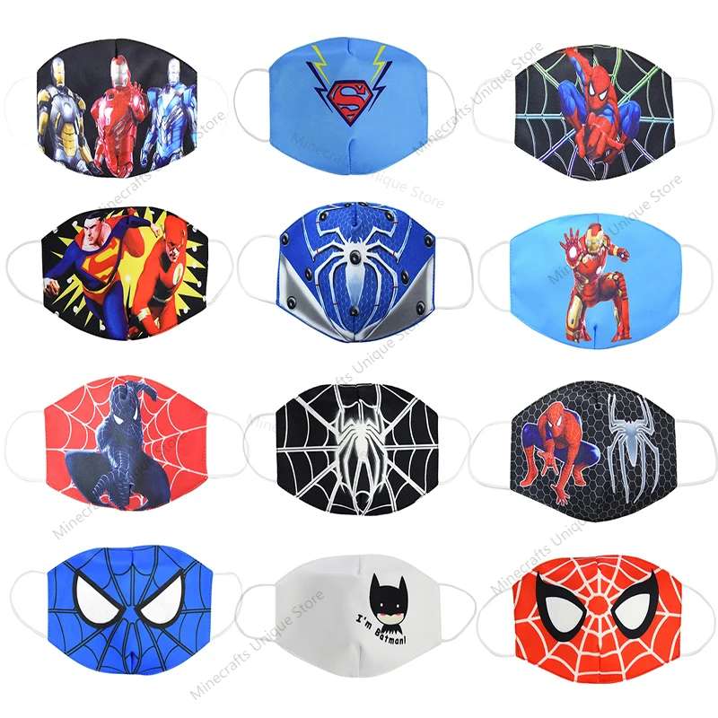 Детская дышащая хлопковая маска с героями мультфильмов мстители|Маски для