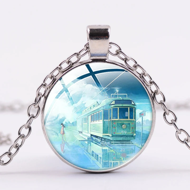 Ожерелье с подвеской без лица изображением Человека аниме искусство фото стекло